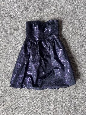 Delia’s Strapless Purple Floral & Black Dress